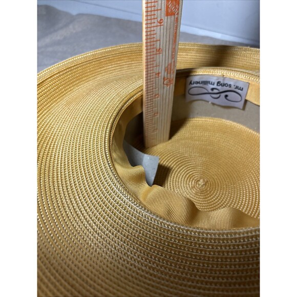 VTG Mr Song Millinery Women’s Rhinestone Festivals Parties Church Hat  mustard